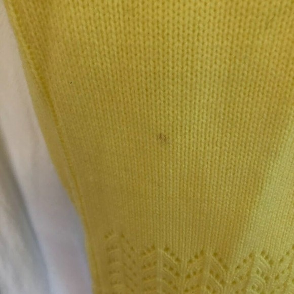 Vintage 80s Women's Medium Yellow Knit Cardigan Cottage Core Prairie Grannycore - Picture 4 of 6